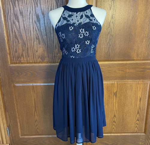 Elegante abito donna blu navy