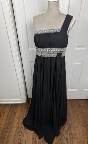 Abito nero chiffon paillettes