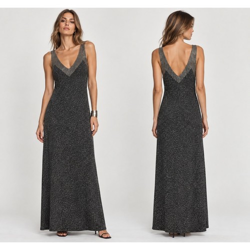 Maxi abito zara nero argento - zara,